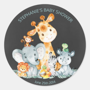 Chalkboard Watercol Cute Jungle Animals Stickers