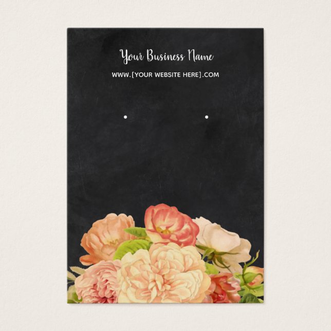 Chalkboard Watercolor Flowers Earring Display (Front)