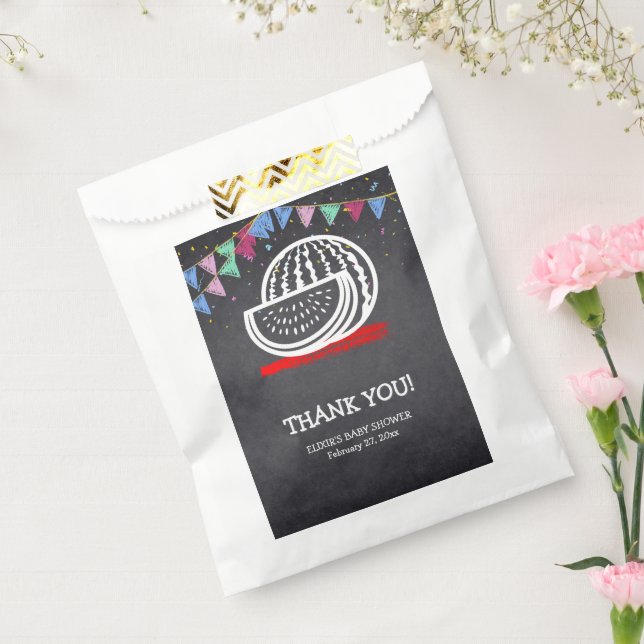 Chalkboard Watermelon Drawing Baby Shower Favour Bags (Sealed)
