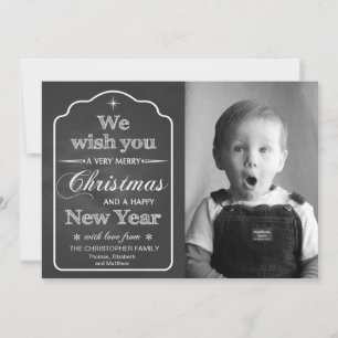 Chalkboard - We Wish You a Merry Christmas custom Holiday Card