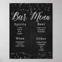 Chalkboard Wedding Bar Menu