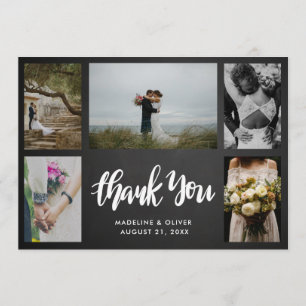 Chalkboard Wedding Five Photos Thank You Script