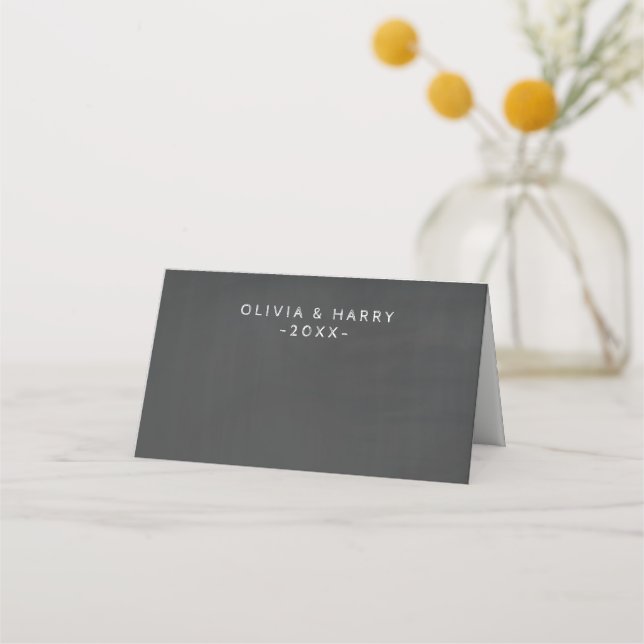 Chalkboard Wedding Folded Place Cards (Front)