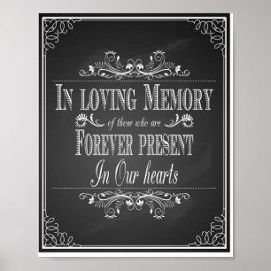 Chalkboard Wedding In loving memory Poster print
