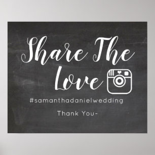 Chalkboard Wedding Instagram sharing sign