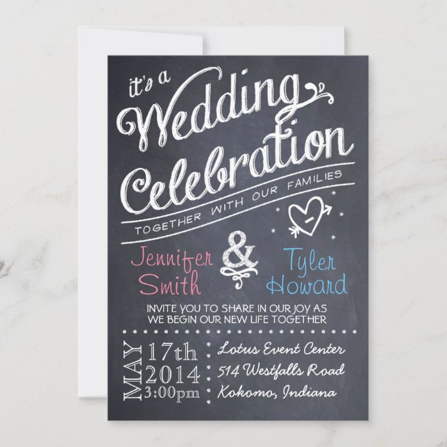 Chalkboard Wedding Invitation (Front)