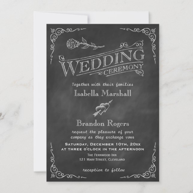 Chalkboard Wedding Invitation (Front)