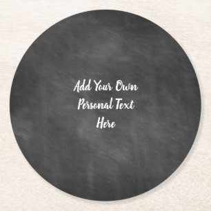Chalkboard Wedding Personalised Text Round Paper Coaster