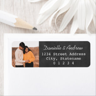 Chalkboard Wedding Photo Return Address
