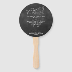 Chalkboard Wedding Program Fan