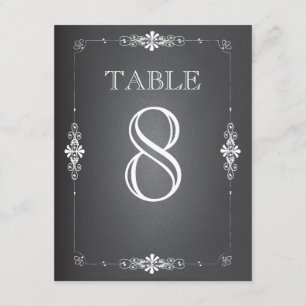 Chalkboard Wedding Reception Table Number Card