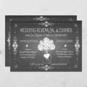Chalkboard Wedding Rehearsal & Dinner Mason Jar Invitation (Front/Back)
