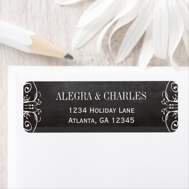 Chalkboard Wedding Return Address (Insitu)