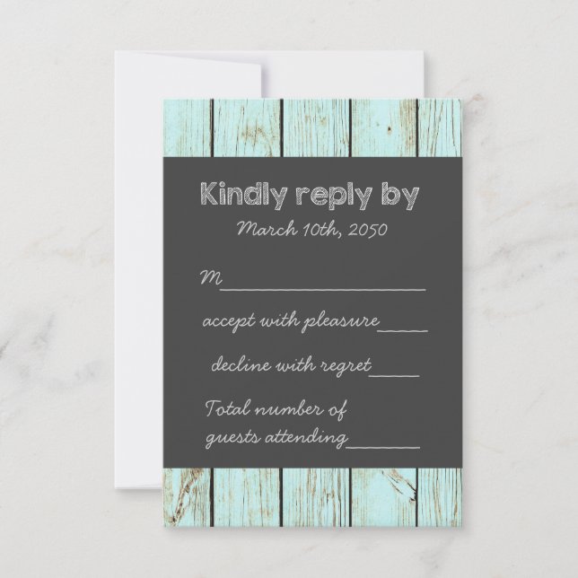 Chalkboard Wedding RSVP Card (Front)