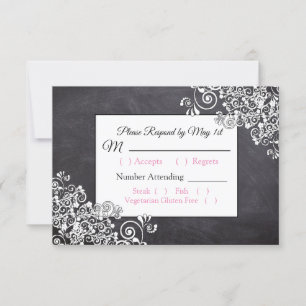 Chalkboard Wedding RSVP card