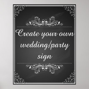 Chalkboard wedding sign with your own words