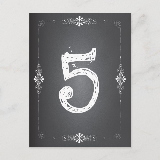 Chalkboard Wedding Table Card (Front)