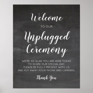 Chalkboard Wedding Unplugged Ceremony Signs