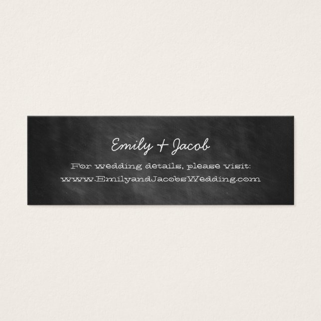 Chalkboard Wedding Website Insert Cards (Front)