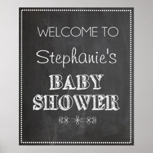 Chalkboard Welcome Baby Shower Sign
