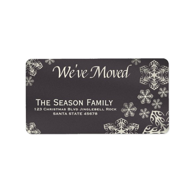 chalkboard "we've moved" Christmas label (Front)