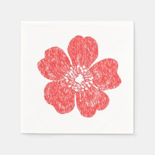 Chalkboard Wild Red Rose Napkin