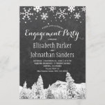 Chalkboard winter wonderland engagement party invitation<br><div class="desc">Chic rustic country winter wonderland and snowflakes chalkboard engagement party invitation. Fill in your information in the spots, You can choose to customise it further changing fonts and colours of lettering. ---- The invitation is suitable for elegant rustic country mountains inspired winter / Christmas engagement parties. --- If you need...</div>