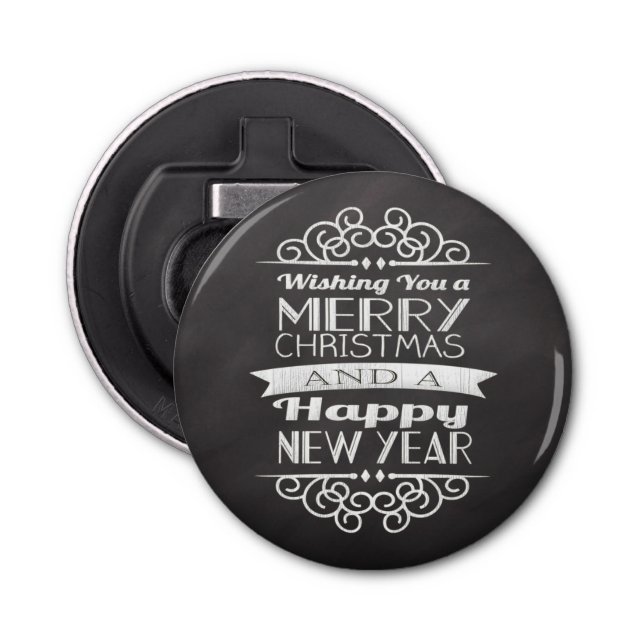 Chalkboard Wishing You Merry Christmas Bottle Opener (Front)