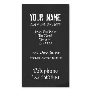 Chalkboard With Chalk Text Effect Magnetic Business Card