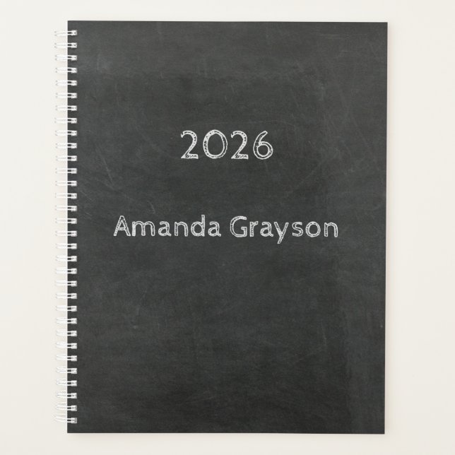 Chalkboard with Custom Date and Name Planner (Front)