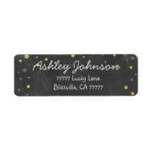 Chalkboard with Gold Polka Dots
