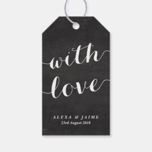 Chalkboard With Love Cute Modern Calligraphy Gift Tags