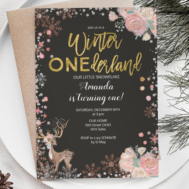 Chalkboard Woodland Deer Baby Shower Invitation (Creator Uploaded)