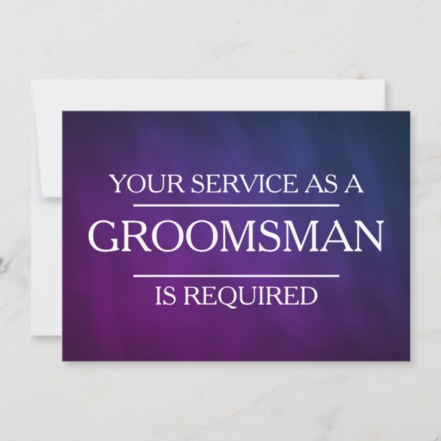 Chalkboard Your Service Is Requested as Groomsman Invitation (Front)