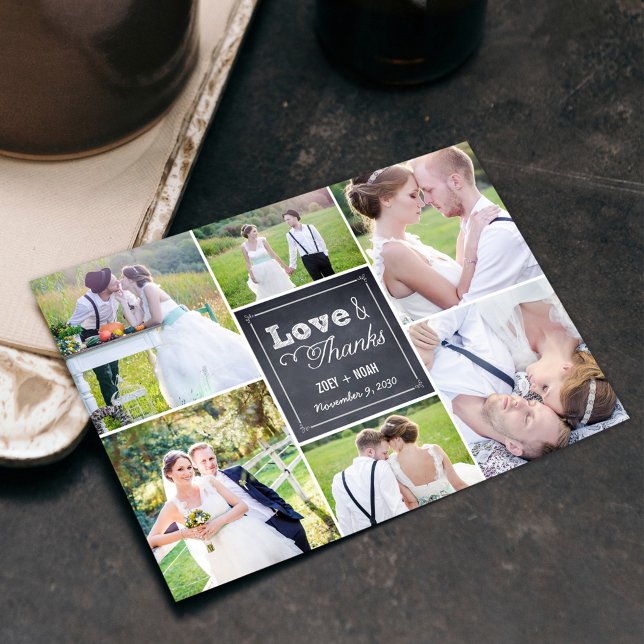 Chalked Collage Wedding Thank You Card (Creator Uploaded)