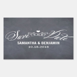 Chalked Frame Save The Date Sticker