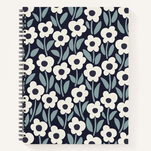 Chalkflower Garden Moody Midnight Notebook (Front)