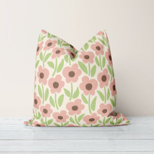Chalkflower Garden Retro Pastel-Inspired Cushion