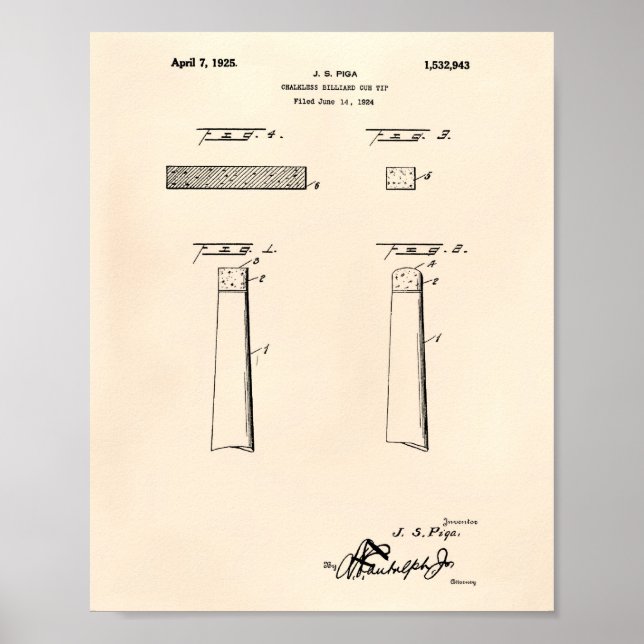 Chalkless Billiard Cue Tip 1925 - Old Peper Poster (Front)
