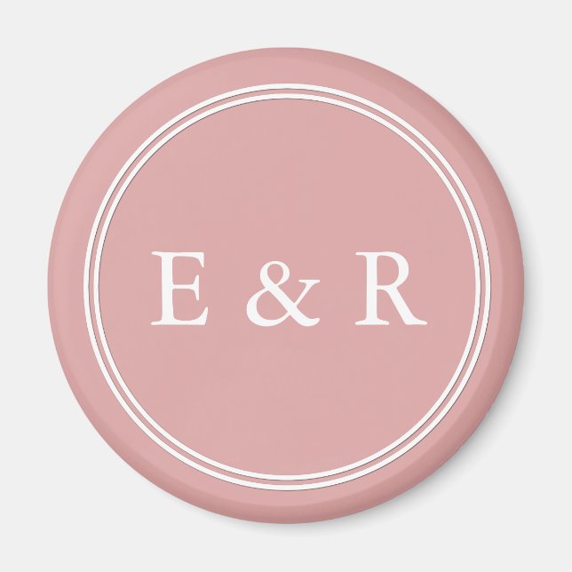 Chalky Pastel Pink Wedding Party Set Magnet (Front)