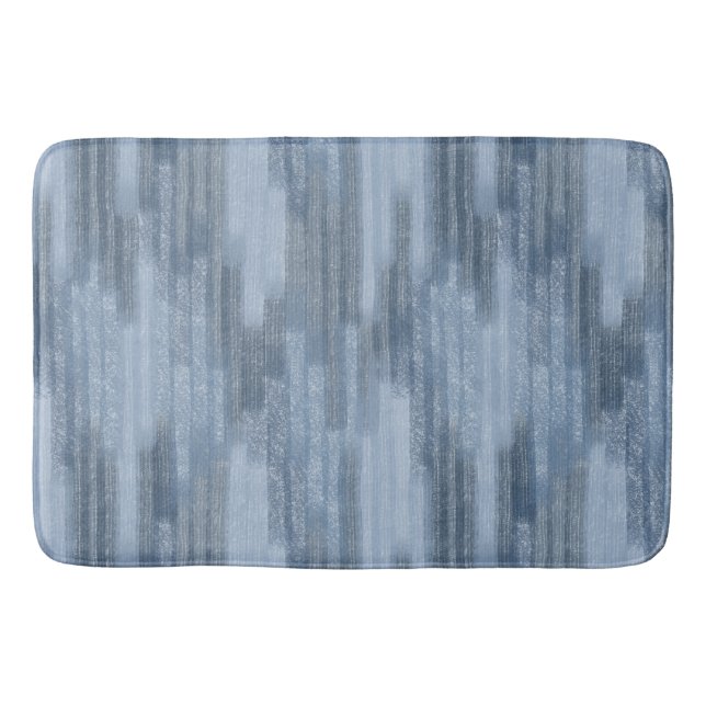Chalky Textured Abstract in Denim Blue Bath Mat (Front)