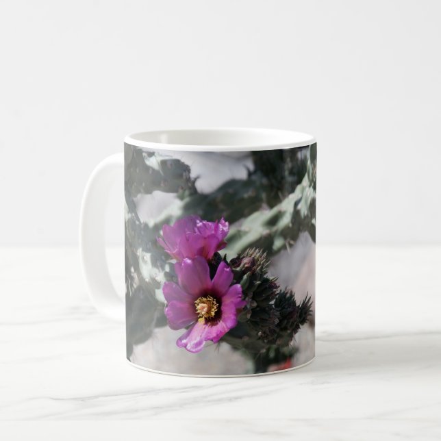 Challa Cactus in bloom  Coffee Mug (Front Left)