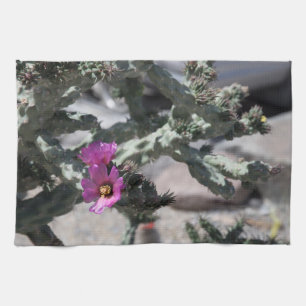 Challa Cactus in bloom Tea Towel