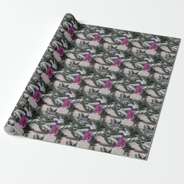 Challa Cactus in bloom  Wrapping Paper (Unrolled)