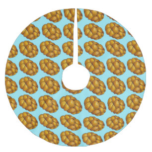 Challah Bread Hanukkah Chanukah Jewish Holidays Brushed Polyester Tree Skirt