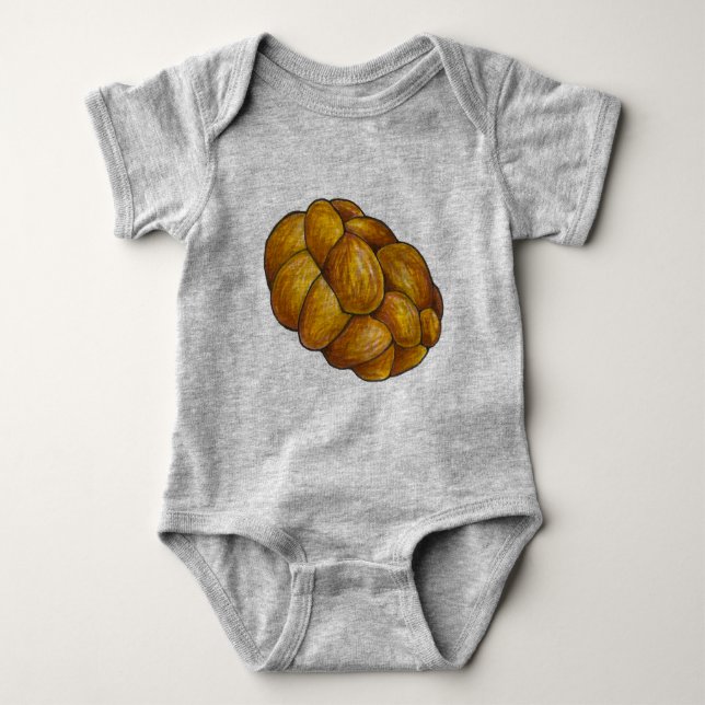 CHALLAH! Challah Bread Loaf Jewish Holidays Foodie Baby Bodysuit (Front)