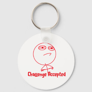 Challenge Accepted (In Red!) Key Ring