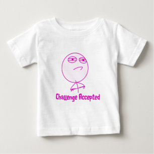 Challenge Accepted Pink & White Text Baby T-Shirt