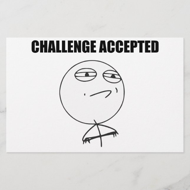 Challenge Accepted Rage Face Comic Meme (Front)