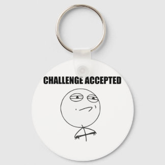 Challenge Accepted Rage Face Comic Meme Key Ring